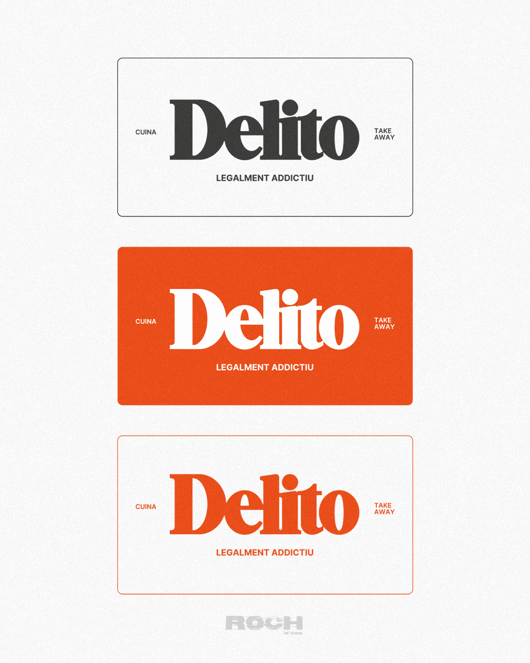 Variaciones del logotipo Delito en diferentes fondos